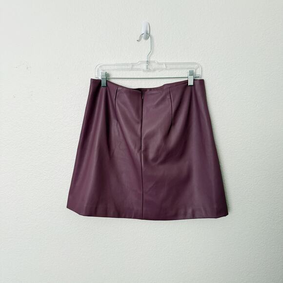 [Anthropologie] Maeve Purple Faux Leather Side-Slit Micro Mini Skirt NWT Size 12 - Picture 3 of 12
